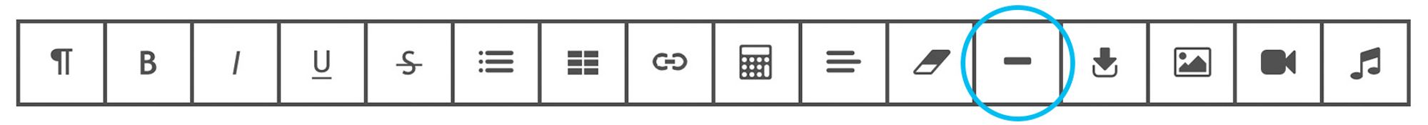 Icon for adding a line or horizontal rule